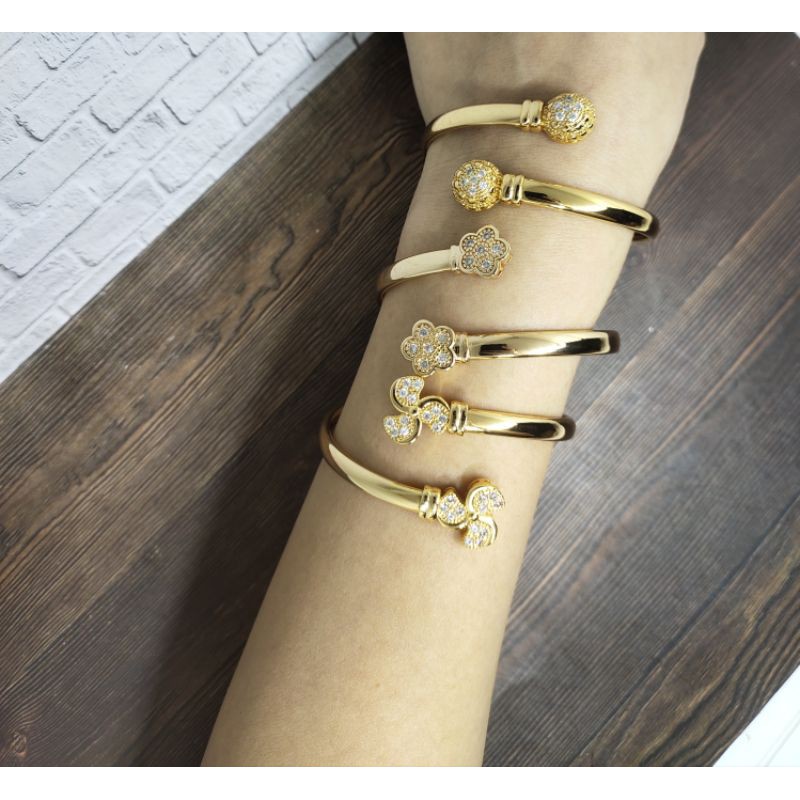 Fifi Fashion Gelang Bangkok Kombinasi Mata Model Perhiasan Lapis emas 0312#