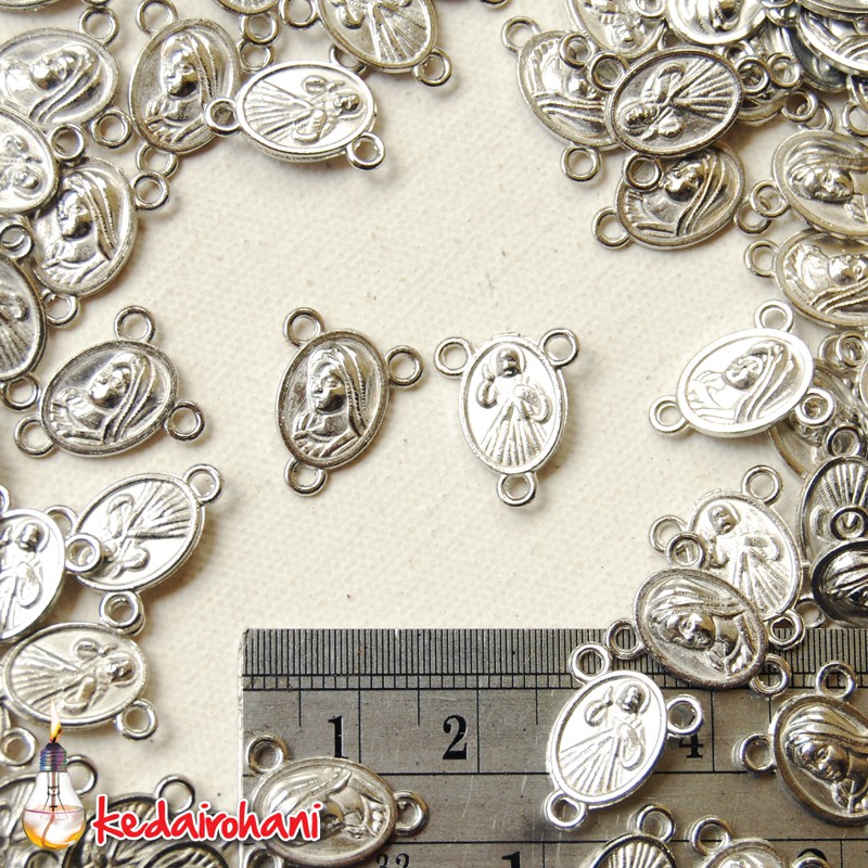 Pengait / Harces Logam - Maria - Yesus Kerahiman Illahi - Center Rosario Standar Perlusin