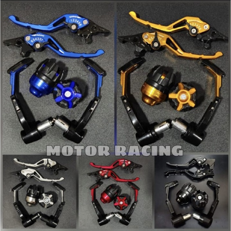 [3in1] Handle Variasi Stelan full cnc + proguard robot + jalu as roda Nmax Pcx Vario Beat Mio CBR Tiger Fu Vixion Aerox mio j DLL