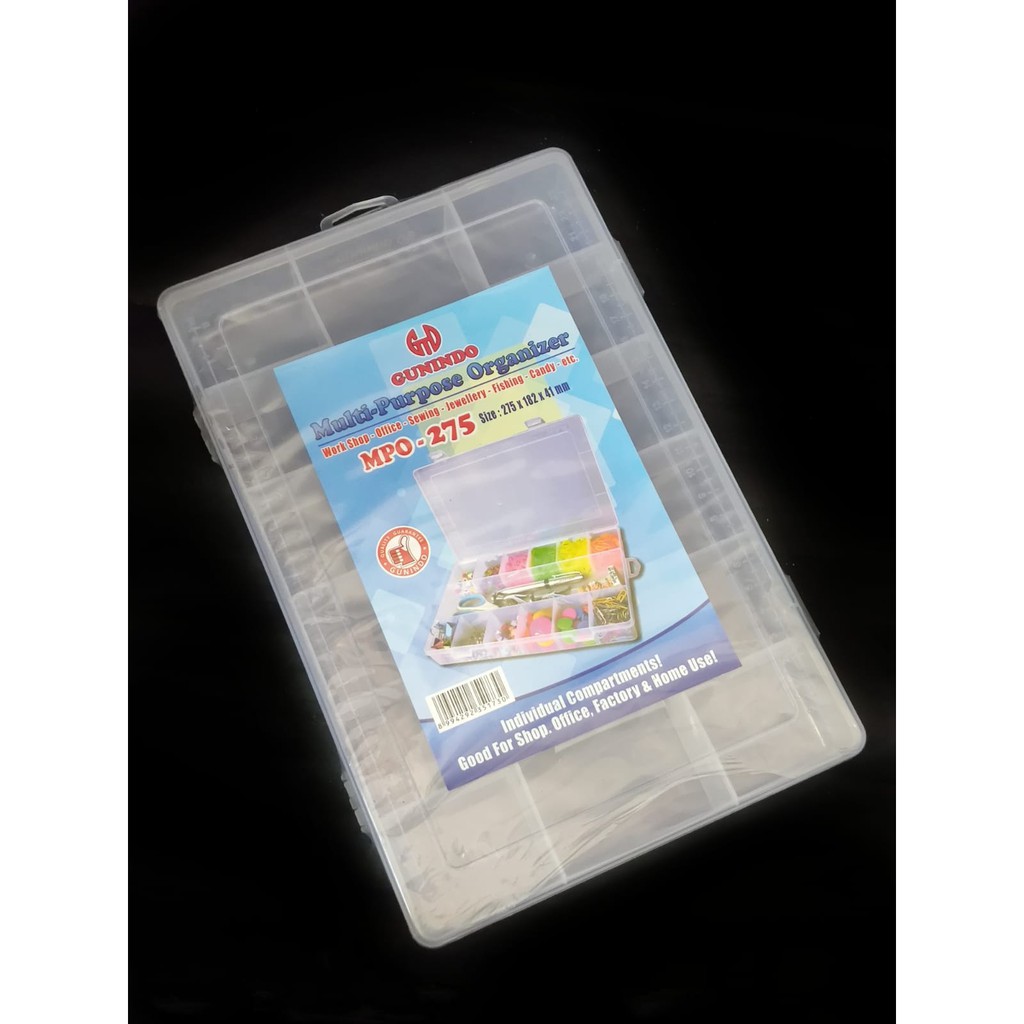 KOTAK PENYIMPANAN BOX PLASTIK SEKAT MPO-275 GUNINDO MULTI PURPOSE ORGANIZER SERBAGUNA