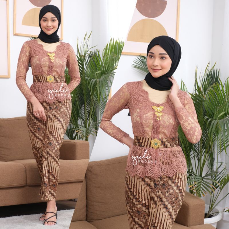 Set Kebaya Bali Semi Italy Hijab | Kebaya Semi Sabrina  Muslim