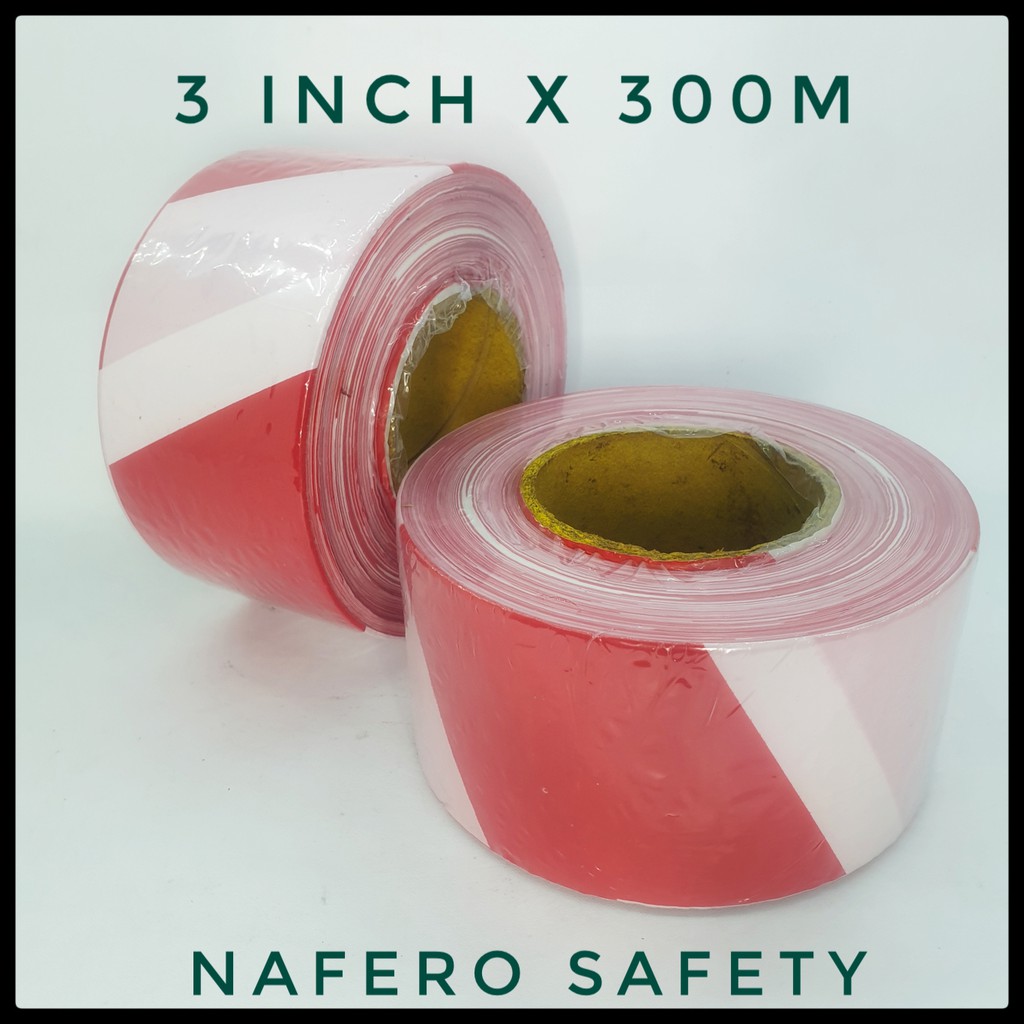 

SAFETY LINE MERAH PUTIH BARRICADE RED WHITE GARIS POLISI 3 INCH X 300M