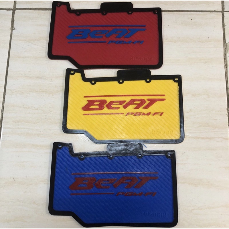 mudflap penahan lumpur karbon honda BEAT 3tone RED BLUE YELLOW SERIES