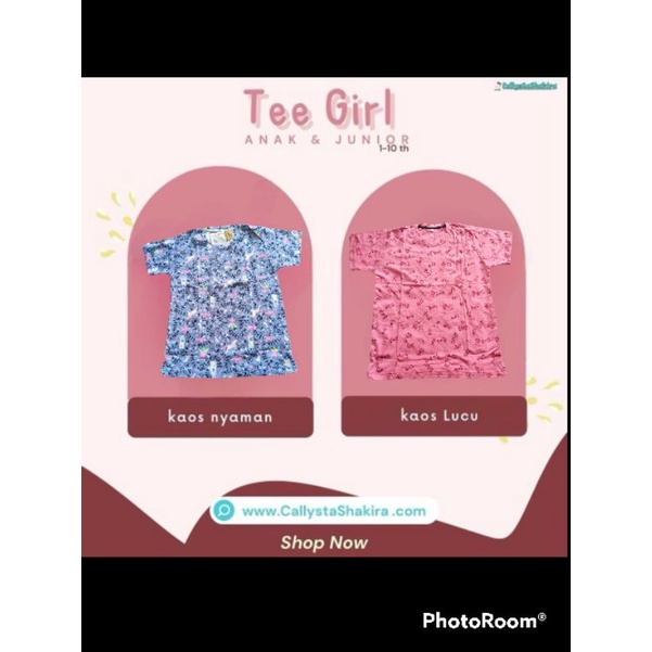 KAOS ANAK PEREMPUAN CALLYSTA SIZE 1-8