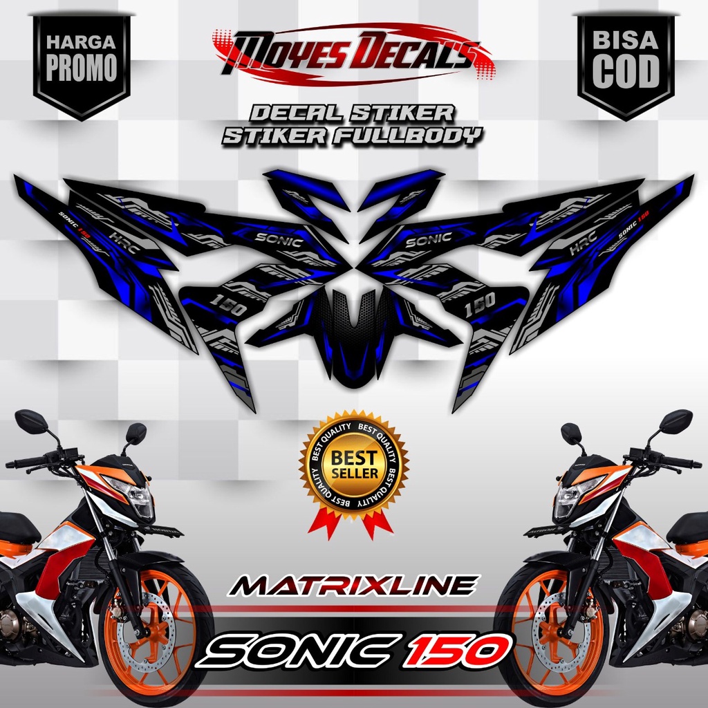 Stiker Decal honda sonic 150 Stiker sonic 150 Decal sticker sonic 150R Fullbody Matrix line