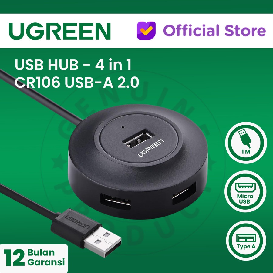 UGREEN 4in1 USB Hub Type A 2.0 4 port USB-A - CR106