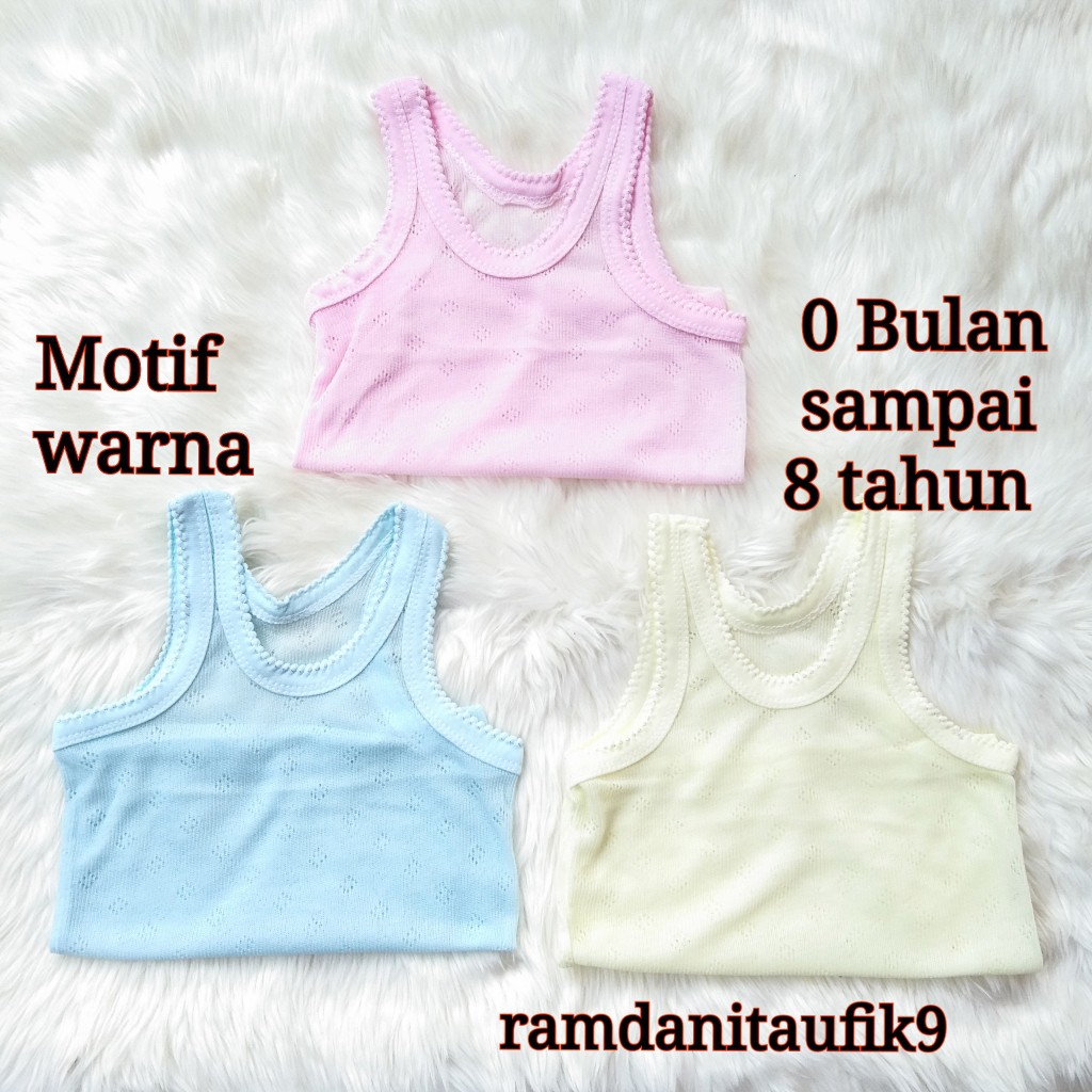 Singlet anak cewek motif / Singlet Anak 6 PCS / Singlet Bayi / Kaos Dalam Bayi / Kaos Dalam Anak / M