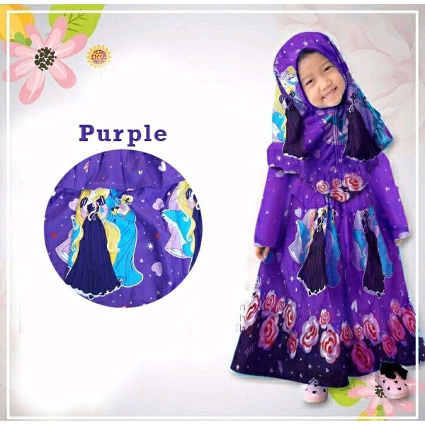 DNC5 - SET HIJAB PRINCESS KIDS BAJU GAMIS MUSLIM ANAK CEWEK PEREMPUAN LUCU MODIS MURAH 3 4 5 TAHUN