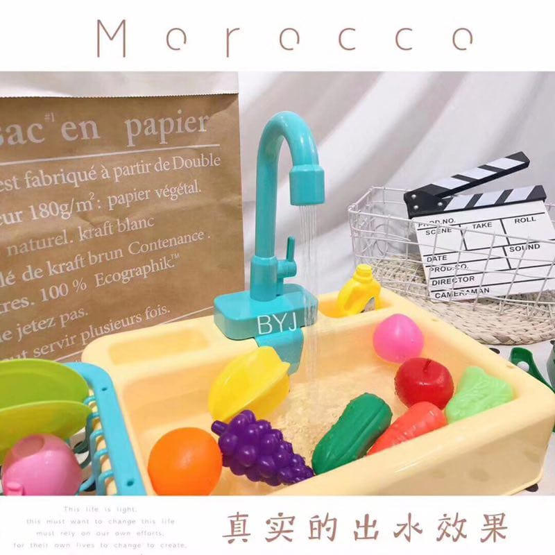 ~COD~ DO-M31 M109 Mainan Anak Kitchen Sink Tempat Cuci Piring Set Mainan Wastafel BISA KELUAR AIR-6