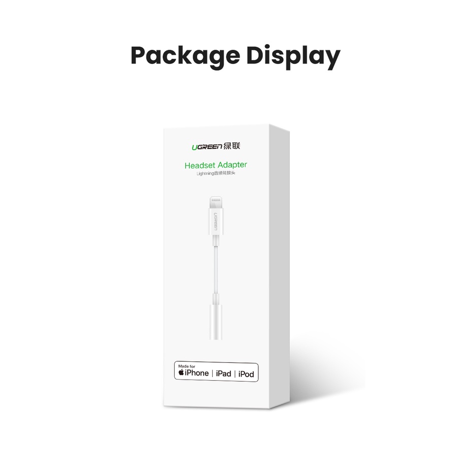 【Stok Produk di Indonesia】UGREEN Adapter Jack Audio 3.5mm ke Port Lightning Untuk iPhone 14 13 pro Max 13 / 12 / 11 / XS / XS Max / XR / 7 plus / 8 plus / X