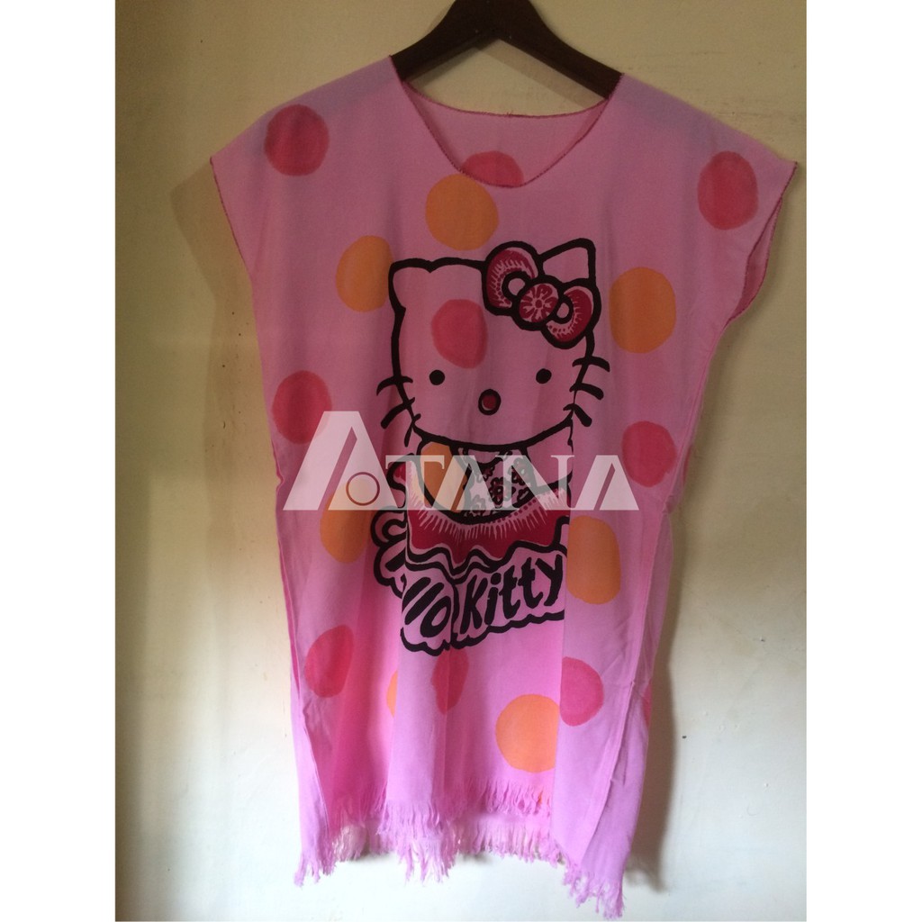 Kaos Rumbai Motif Hello Kitty Babol Warna Pink All Size