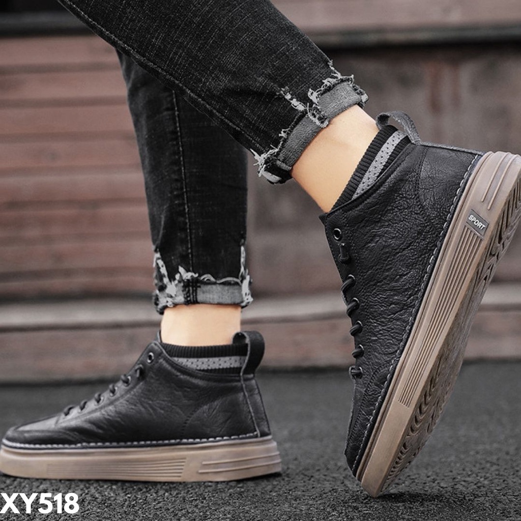 SNEAKERS BOOT PRIA SEPATU IMPORT SUPER KECE HANGOUT GOOD QUALITY MODEL TERBARU Y518