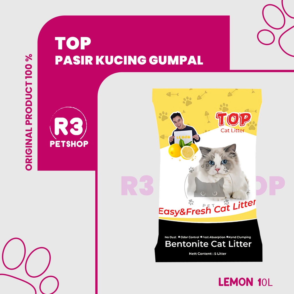 Pasir Kucing Gumpal Wangi TOP 10 litter (Ekspedisi)