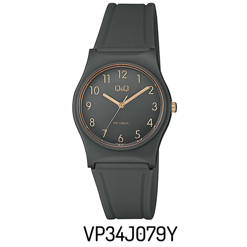 Q&Q Original Jam Tangan Wanita VP34J Series - Jam Tangan Unisex - Karet-VP34J079Y Grey
