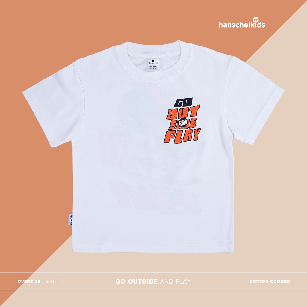 Hanschelkids - Go Outside ( Kaos Anak Oversize Unisex 2-12 Tahun )-1