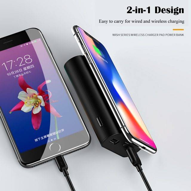 USAMS wireless charging power bank 8000 mah powerbank charger