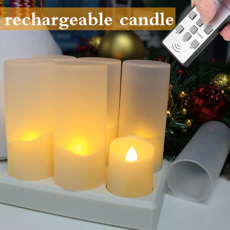 Tea Light Candle Lilin Elektrik LED Portable Rechargeable With Remote