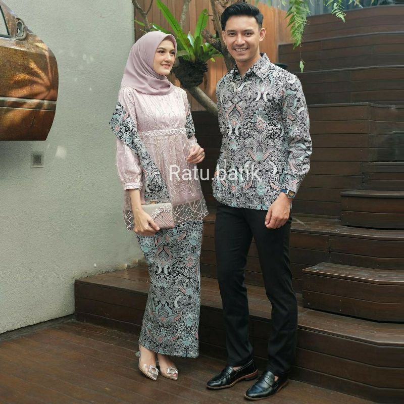 KEBAYA COUPLE SEMI PRANCIS Katun BAHAN KEBAYA SEMI FRANCE CORNELI COUPLE DANILLA BATIK COUPLE  ROSE