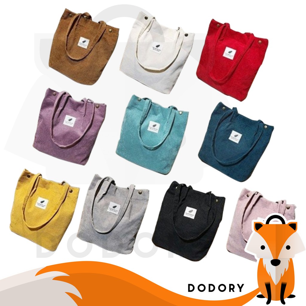 DODORY DDR1318 Tas Bahu Wanita Kanvas Tote Bag Fashion