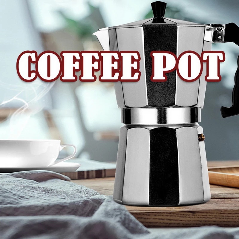 [50ML Aluminum Mocha Coffee Kettle ][European Octagonal  Coffee Maker][ Espresso Percolator Stovetop Mocha Pot][Portable Office Mocha Pot]