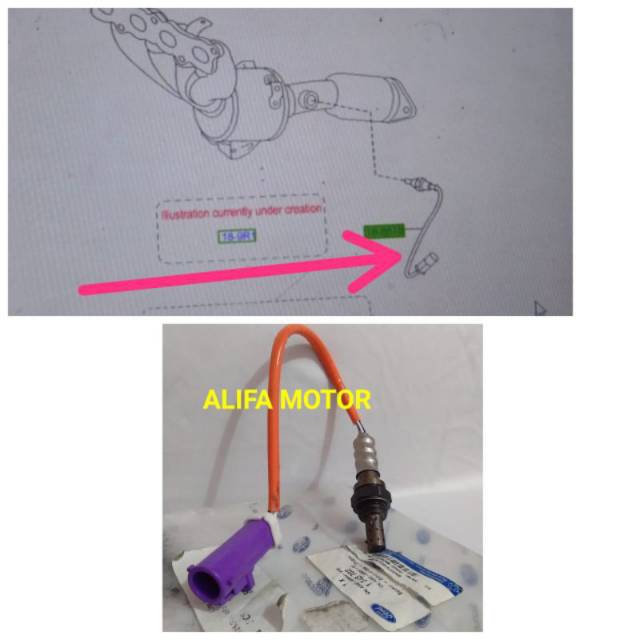 Oksigen Sensor 02 Ford Fiesta All Type Bagian Bawah Original Ford SENSOR EXHAUST GAS