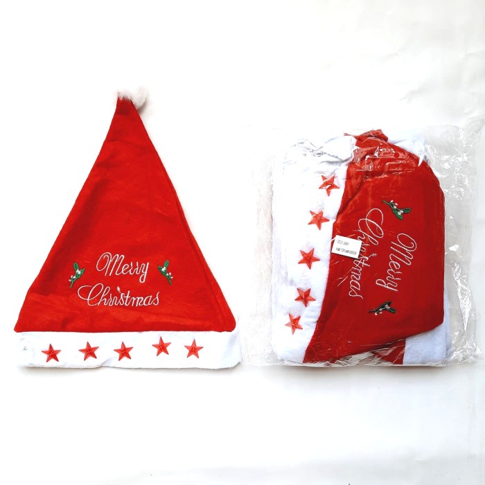 Topi Natal Lampu Nyala Merry Christmas Kostum Santa Hat Cosplay Murah GROSIR