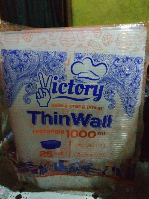 Murah Nih!!! Thinwal Rec 1000ml 25 Psc /food Container Box Tempat Makanan Plastik Thinwall 1000ml