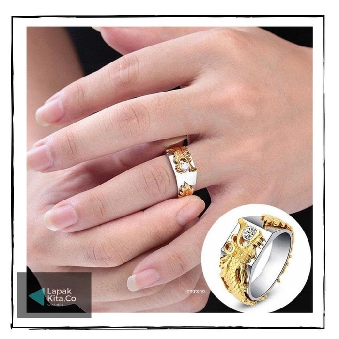 Cincin Titanium Naga Pria Wanita / Cincin Pria Wanita Motif Naga