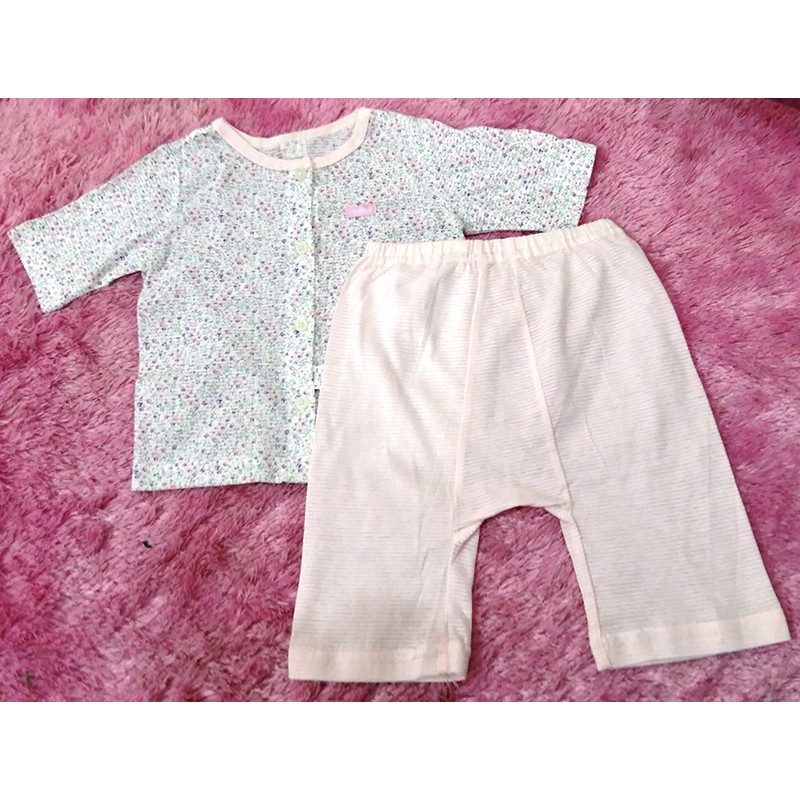 Setelan Baju Anak Bayi Korea Motif Bunga Agabang