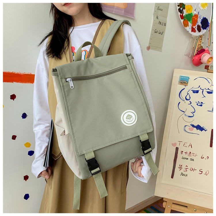 Zana Twotone Korean Polyester School backpack/Tas ransel Laptop Polos Twotone Nilon waterproof import remaja