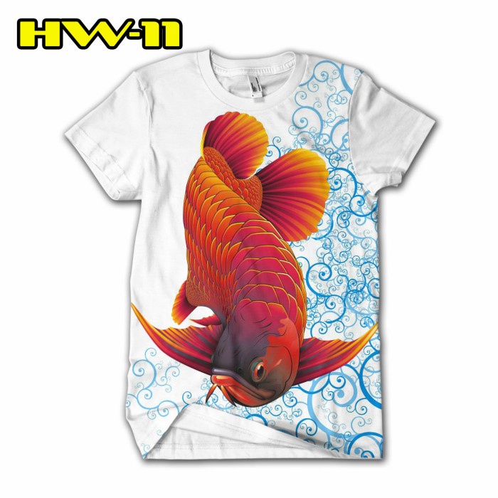 Kaos Ikan Hias Arwana Baju gambar Ikan