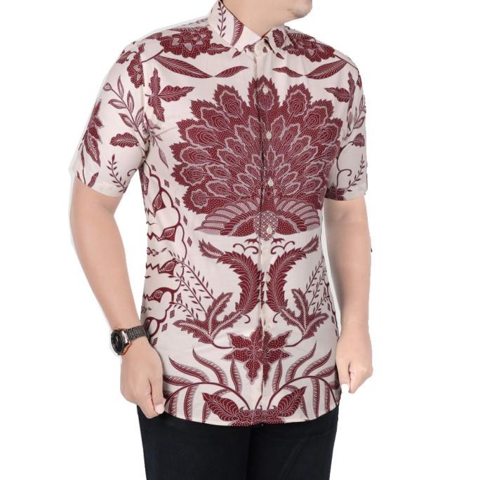 VM Kemeja Batik Pendek Slimfit - Batik Pria Modern Slimfit B563