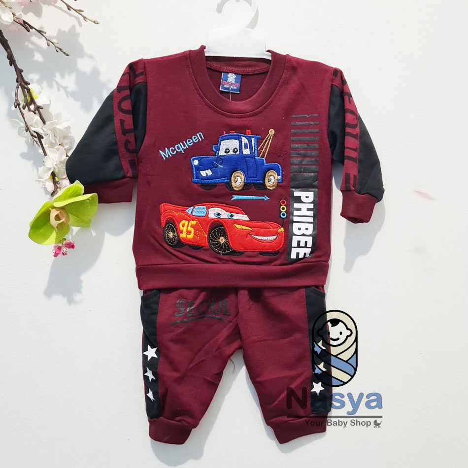 [SL-002] Setelan Baju Anak / celana jogger motif / baju anak KEREN (0-3 bulan)