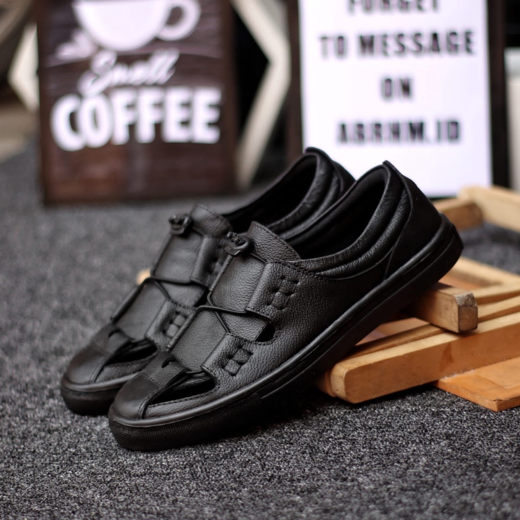 ENOZ X MONZA - Sepatu Slip On Casual Santai formal Pantofel Pria kulit sapi asli Selop Kasual Sepatu Slop Pansus OOTD Street Korea BTS Cowo Keren Trendy Original Kekinian