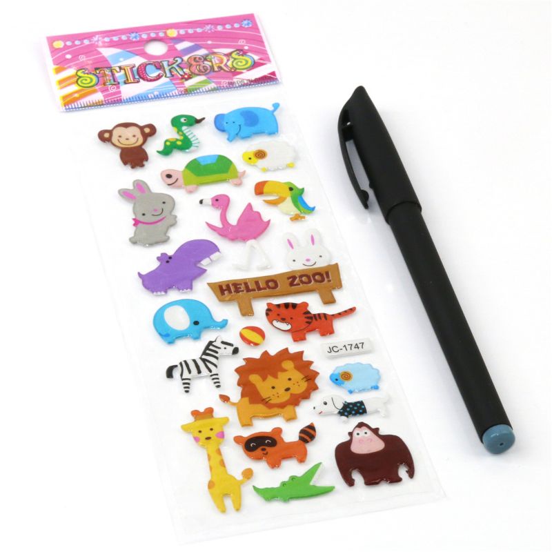 Mary 20 Pcs Kartun Puffy Stiker Penghargaan Sekolah Diary Dekorasi Pre-cut Reusable Kids Gift