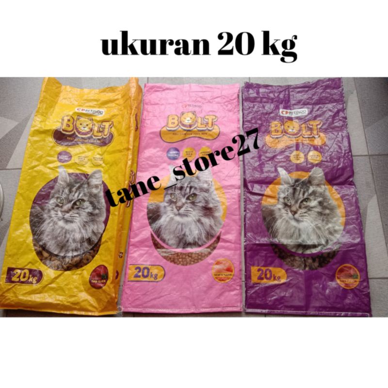 karung bekas pakan kucing 20 kg (bolt) murah
