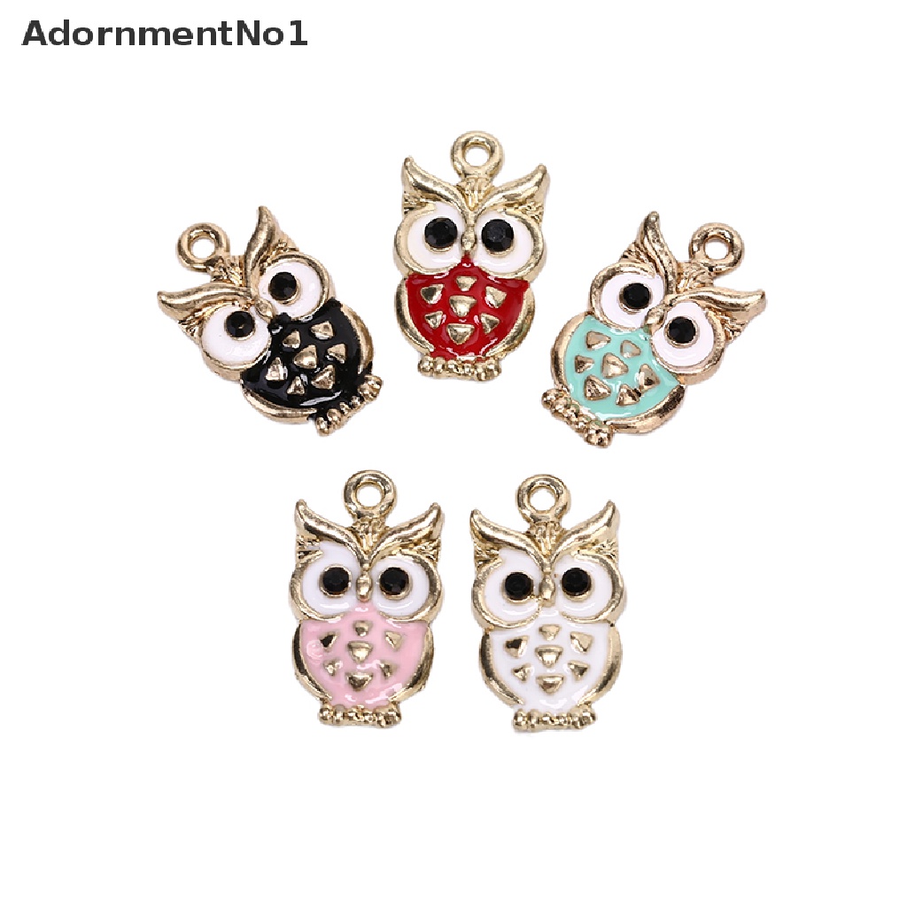 (AdornmentNo1) 10pcs / Lot Liontin Enamel Bentuk Burung Hantu Bahan Alloy Untuk Kerajinan Tangan DIY