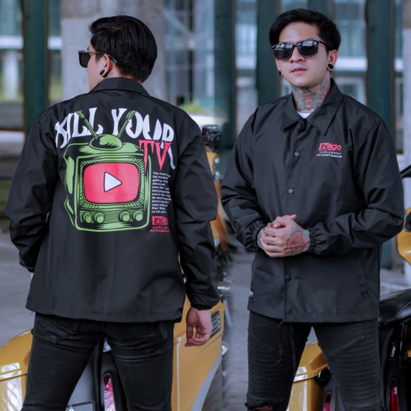 indigo jaket coach kill your tv - jaket coach covid 19 word tour - jaket coach pria big size -jaket