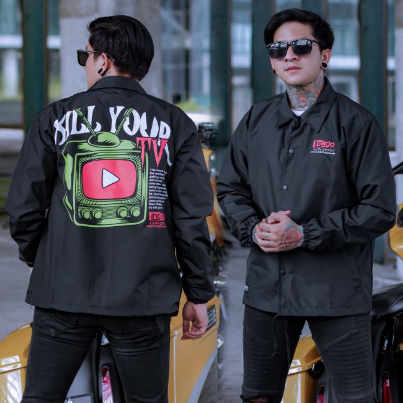 indigo jaket coach kill your tv - jaket coach covid 19 word tour - jaket coach pria big size -jaket