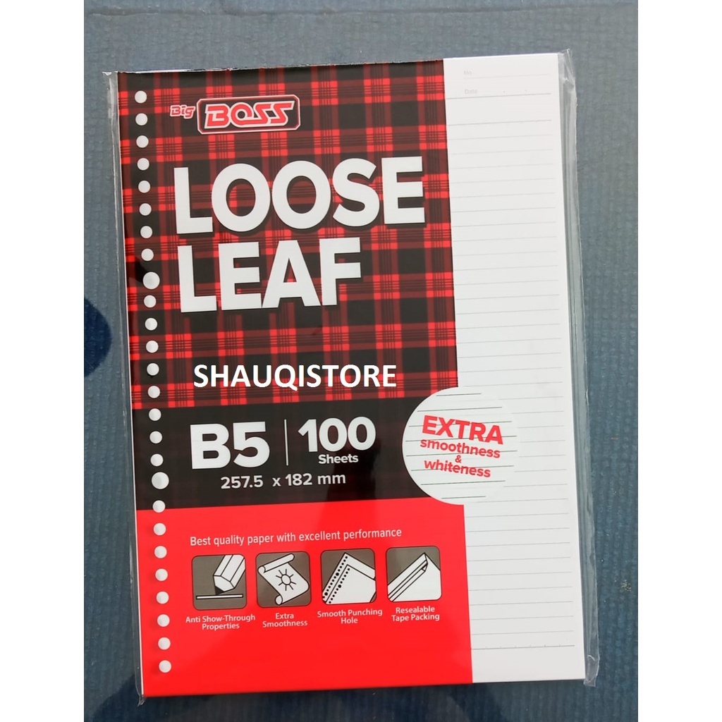 

KERTAS LOOSE LEAF BUKU BINDER/ ISI BINDER / KERTAS LOOSE LEAF B5 ISI 100