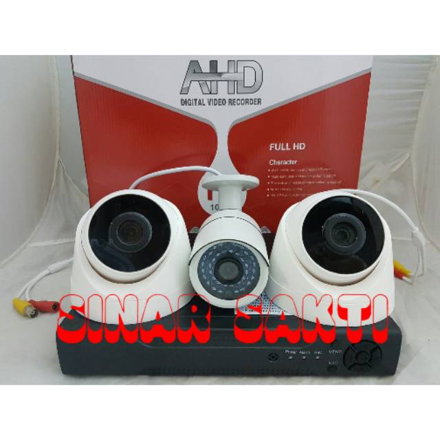 PAKET CCTV 4CH 3 CAMERA 4MP FULL HD 1080P ( KOMPLIT TGGL PASANG )