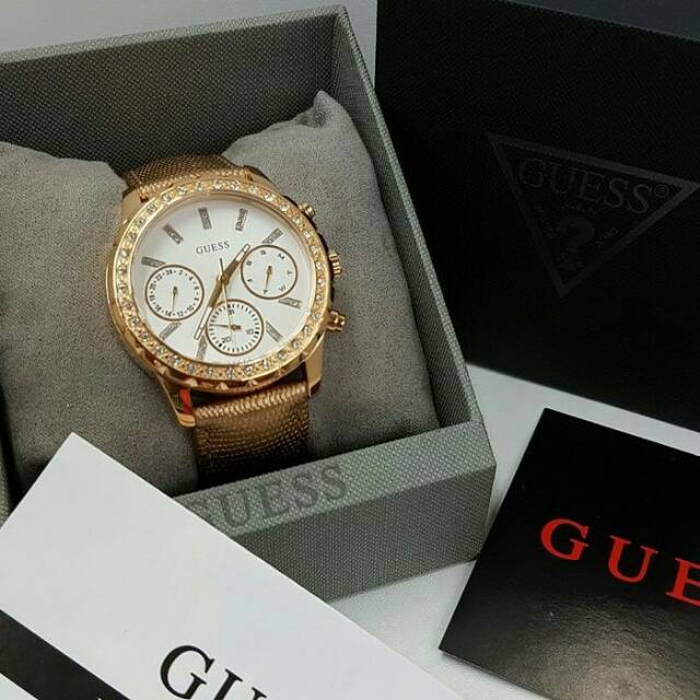 Jam Tangan Wanita Guess W0903L3 Kanvas Denim Original Murah