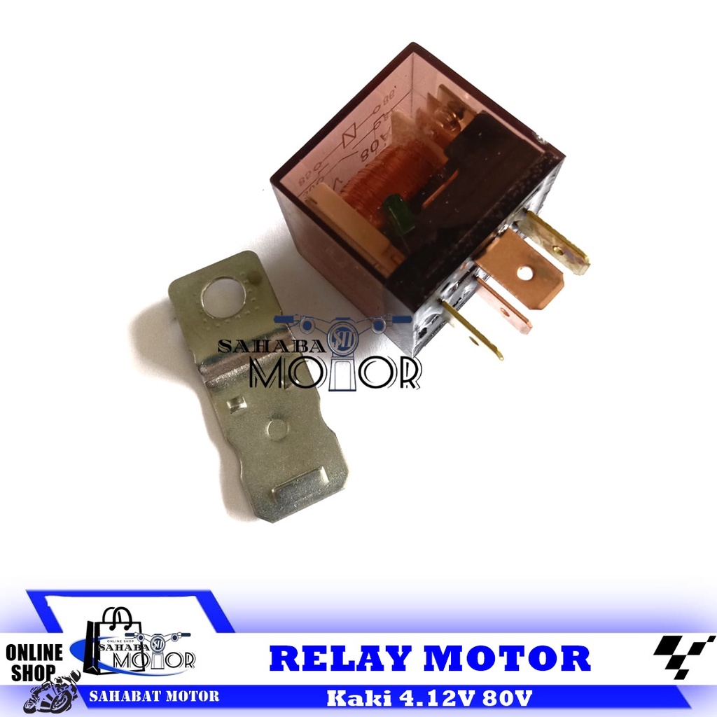 Relay 4 kaki 12 volt 80 ampere klakson lampu dll shinagawa 4kaki 80A 12V