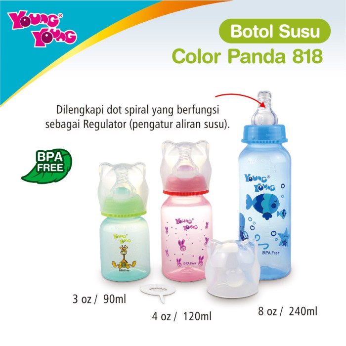 

Premium Botol Susu Bayi 240 ml / Baby Feeding Bottle Bear BPA Free Young Young