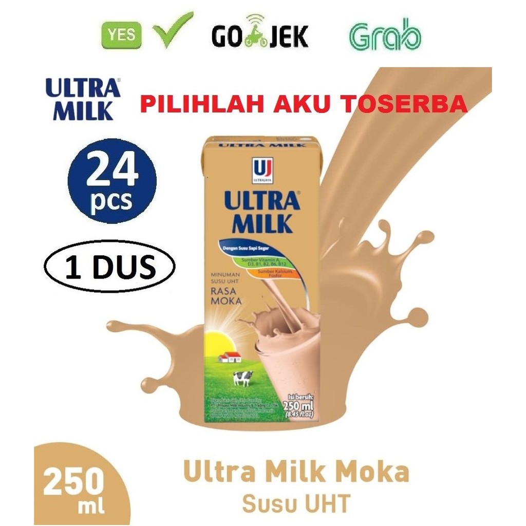 Susu Ultra Moka (Mocca) 250 ml - 1 DUS ISI 24 pcs - (GRAB / GOJEK / SHOPEE)