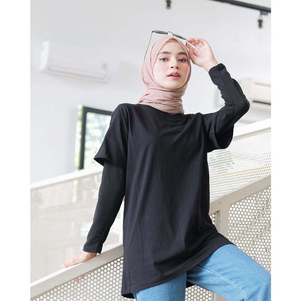 AFI - EC - Kaos Oversize Polos Hitam REAL KATUN