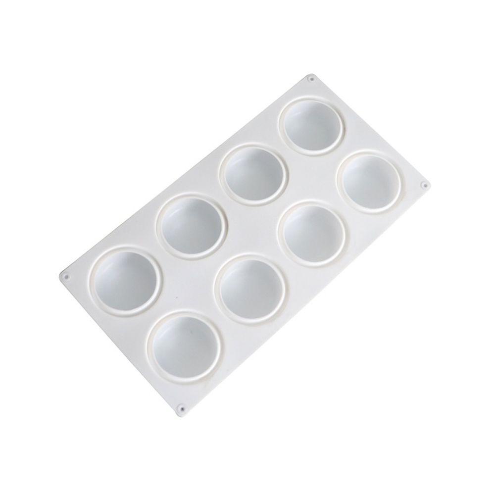 SOLIGHTER Flat Round Bakeware 8 Cavity Baking Tools Cake Mold New Chocolate Mousse DIY Pastry Dessert Bread Jelly Pudding Ice Cream Silicone