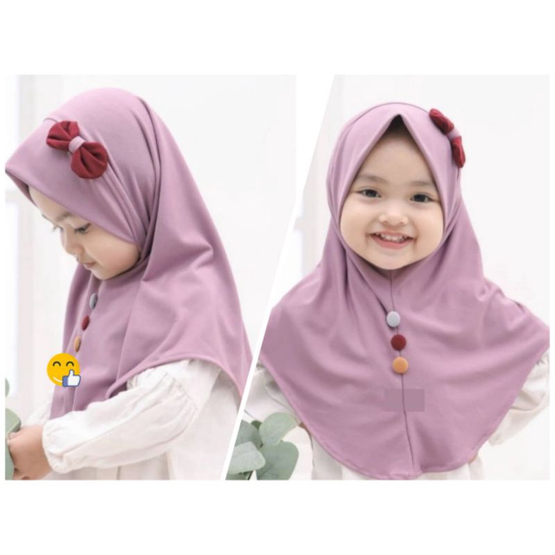 Jilbab Anak Bella Pita umur 0-3 tahun bahan Jersey Balon Nyaman adem