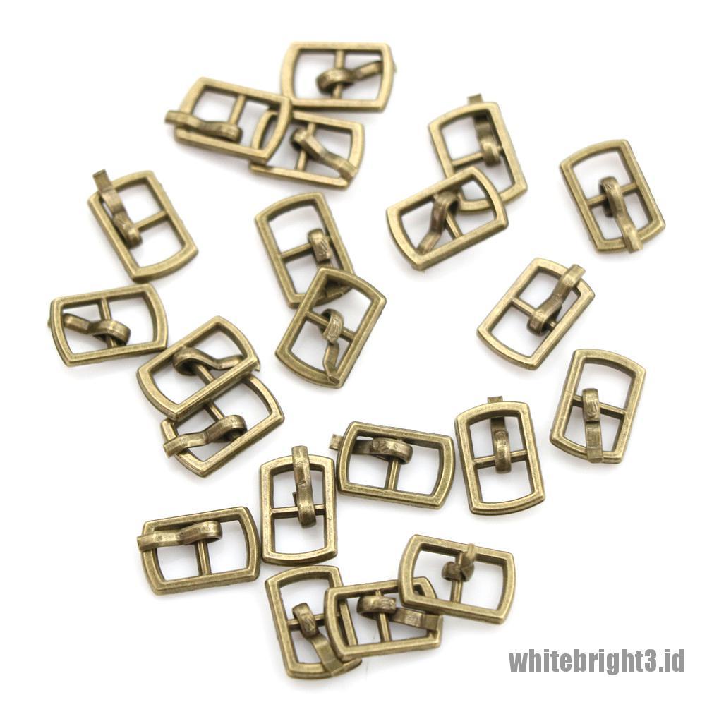 (white3) 10pcs Kancing Tri-glide mini ultra Kecil 4.5mm Untuk Ikat Pinggang Boneka