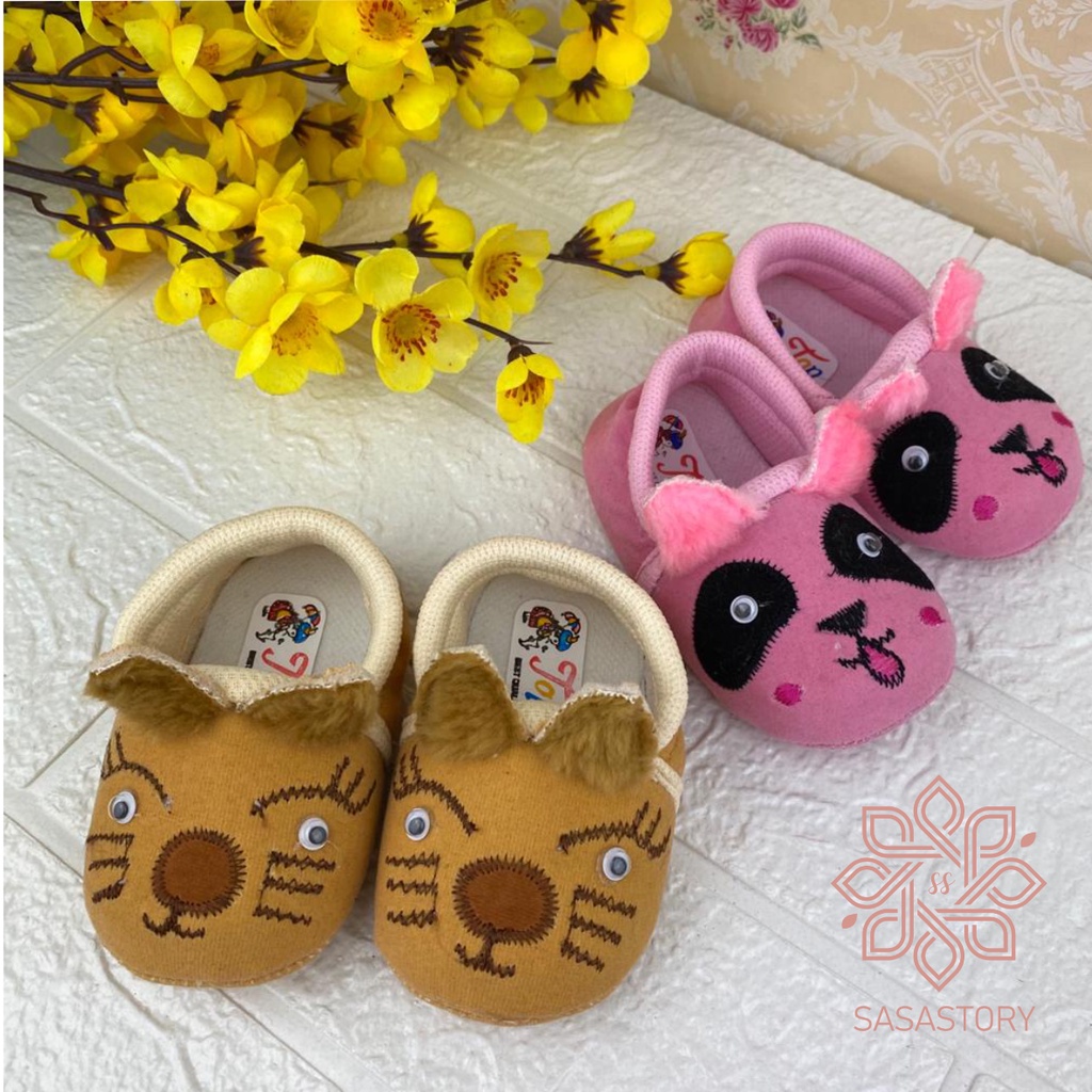 SEPATU PREWALKER ANAK BABY BAYI KARET MOTIF HEWAN LUCU ANAK 0-12 BULAN FP14